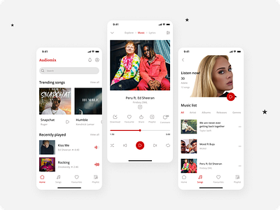 Music App( Light mode) agency app ui color daily ui design ios app light theme listen minimal mobile mp3 music music app music player play ui ui designer uidesign uiux ux