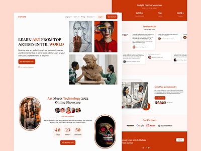 Art Oriented E-learning Landing Page