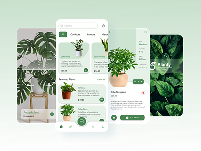 Plant Shop App android app application design ios app minimal mobile app modern plant app product shop shop app ui ui design ux ux design