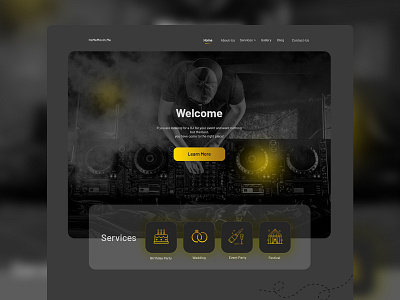 Black Website Header Concept DJ