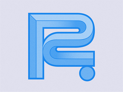 R. blue branding design gradient grain graphic design illustration letterform logo opticalillusion outline r shading texture type typography vector