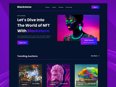 Blackstone-NFT Marketplace Landing Page Website