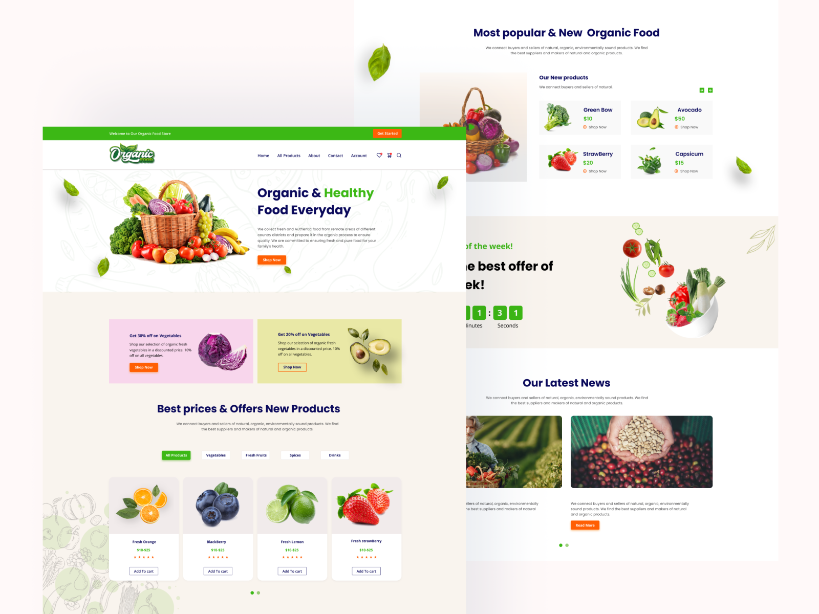 Organic Food Delivery Website By Kanij Riya On Dribbble   Vegr 4x 