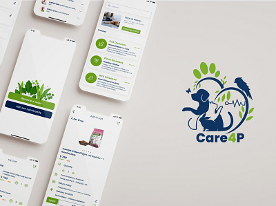 Care4P Mobile App UX/UI Case Study apop app design appui case study figma pet app plant app