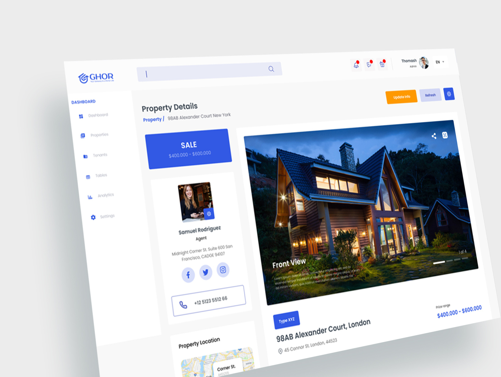 Real Estate Admin Dashboard by Kanij Riya on Dribbble