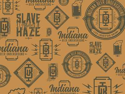 Indiana Beer Underground Logos badge beer indiana logo typography