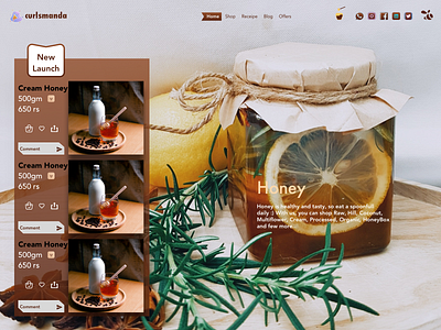 Honey Store branding design landing page sketch app typography ui uiuix uiux web design website design