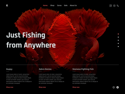 Online Aquarium Store aquarium store branding design home page landing page online store sketch app sketchappui typography ui uiux uiuxinspiration uiuxzone web uiux website ui