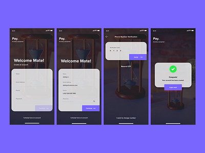 Pay. Mobile sign-up screen with phone verfication. design finance application login screen mobile app mobile app design mobile application pay app pay bills phone verfication product design registration screen sign up sign up screen sketch app ui uiux