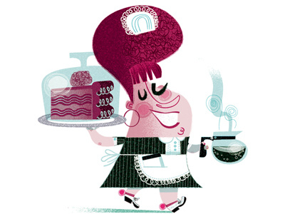 Waitress character childrens book coffee diner food hair humor people retro wacky waitress woman