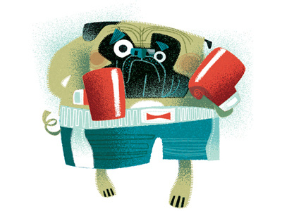 Palooka Pug! animals boxing character childrens book dog fun humor palooka pug retro sports