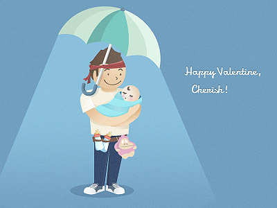 Valentine Card for my daughter baby valentine card vector