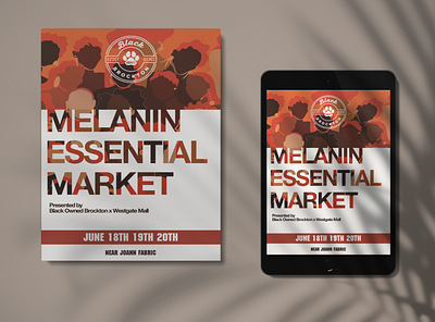 Melanin Essential Market Flyer design flyer graphic design melanin typography