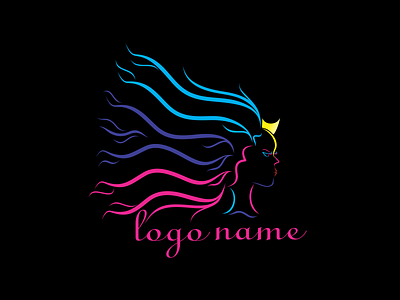 A female beauty hair logo logo