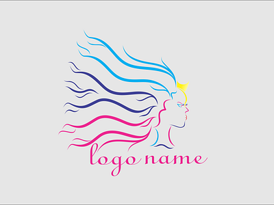 A female beauty hair logo