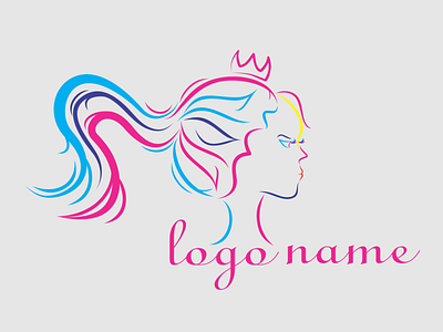 Female beauty hair logo