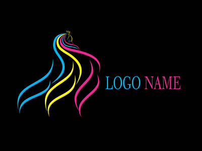 Female beauty hair logo