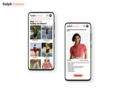 Ralph Lauren Mobile interaction design.