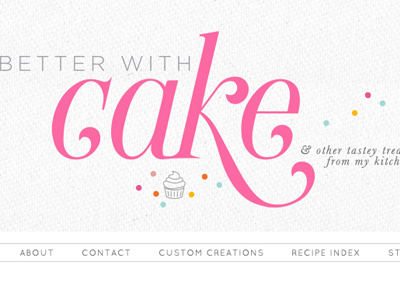 Better With Cake baking blog cake cupcake logo