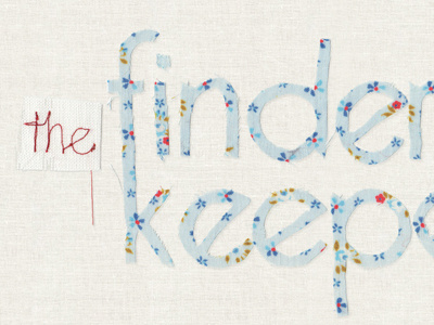 finders keepers embroidery fabric logo stitch typography