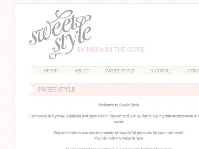 Sweet Style blog feminine lines pink ribbon stripe typography