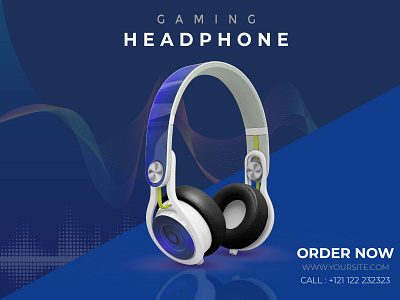 Social Media Banner for Gaming Headphone banner branding graphic design logo ui ux