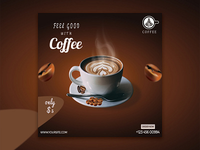 SOCIAL MEDIA BANNER FOR CAFETERIA banner branding coffee coffee banner design graphic design logo motion graphics social media b social media banner vector web banner