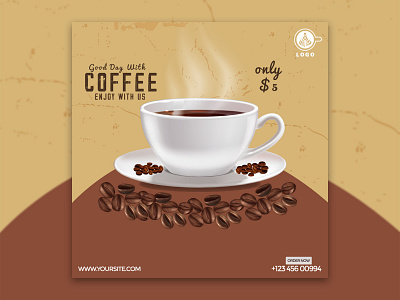 SOCIAL MEDIA BANNER FOR COFFEE banner branding coffee coffee banner design graphic design illustration logo motion graphics photoshop banner social media web banner ui vector web banner