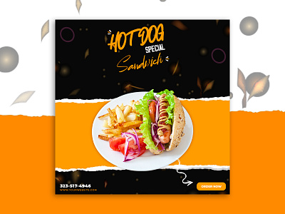 SOCIAL MEDIA FOOD BANNER FOR HOTDOG banner banner design branding design food food banner graphic design illustration logo motion graphics social media banner social media food banner ui web banner