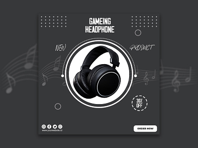 SOCIAL MEDIA GAMEING HEADPHONE BANNER