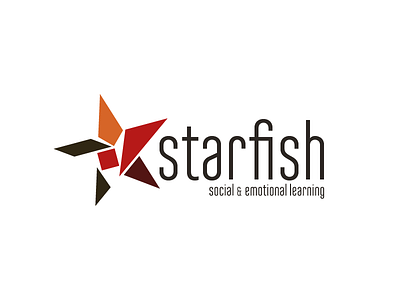 Starfish Social & Emotional Learning Logo brown emotional learning logo orange red social star starfish tangrams
