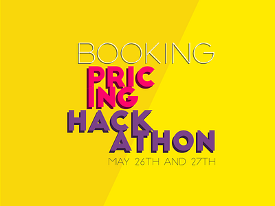 Booking Pricing Hackathon hackathon poster typography