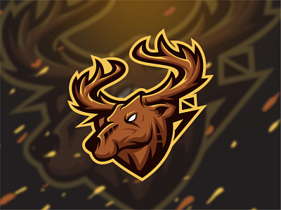 Deer Mascot logo design tattoo