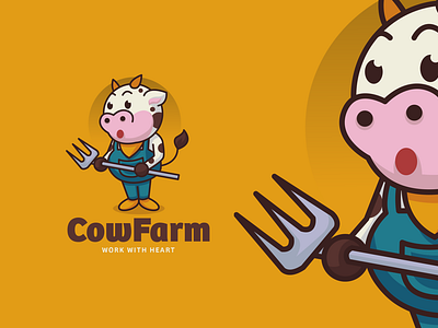 Cow Farm Mascot Logo