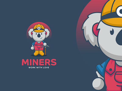 Koala Miners Mascot Logo pet