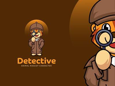 Detective Tiger Mascot