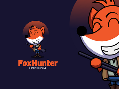 Fox Hunter Mascot Logo fox mascot hound