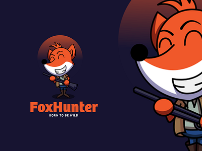 Fox Hunter Mascot Logo