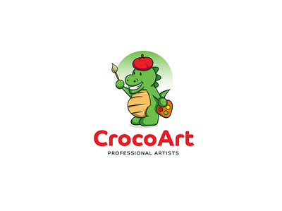 Crocodile Artist Mascot alligators animation artist branding cartoon crocodile crocodile cartoon crocodile logo crocodile mascot design graphic design illustration logo logo design mascot mascot design motion graphics vector