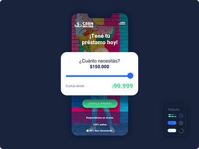 User interface Cash Onlne app cash design finances interface online responsive ui ux web