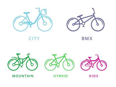 Icons for bikes shop