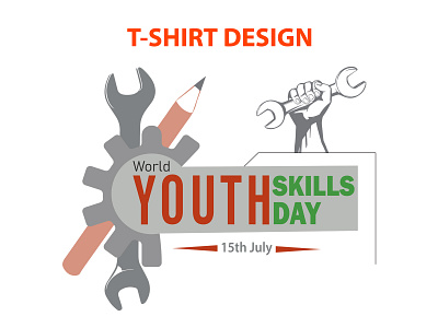 T-shirt: Youth Skills Day 15thjuly 3d animation branding businesscard design graphic design illustration logo motion graphics postcard skillsday t shirt tshirt tshirtdesign ui ux vector youthskills youthskillsday