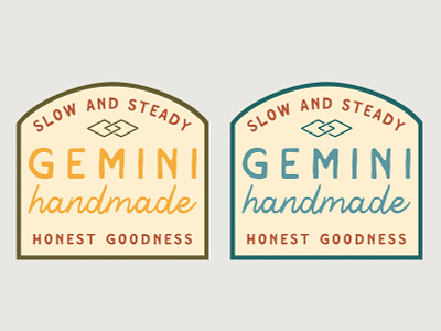 Gemini Handmade Badges adventure branding design illustration logo