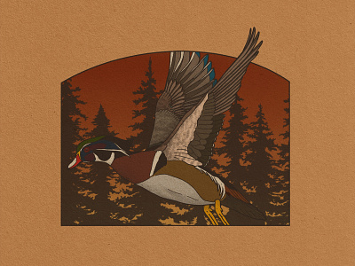 Take Flight adventure branding design explore hunting illustration nature wood duck
