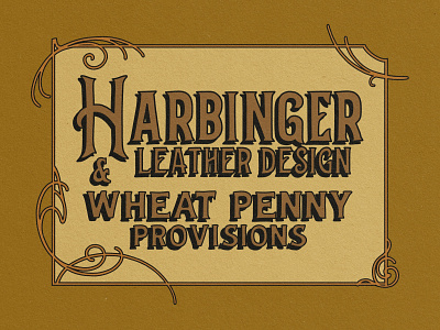Harbinger Leather Design x Wheat Penny Provisions Collab Stamp adventure branding design illustration leather lettering