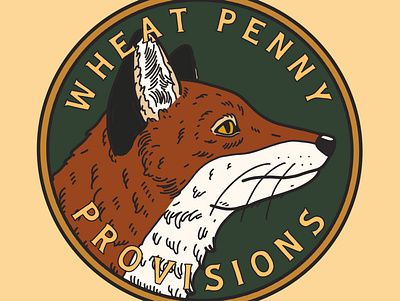 Wheat Penny Provisions Alternate Logo adventure branding design explorer fox illustration logo