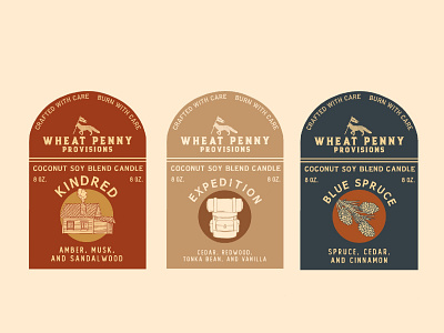 Wheat Penny Provisions Candle Labels