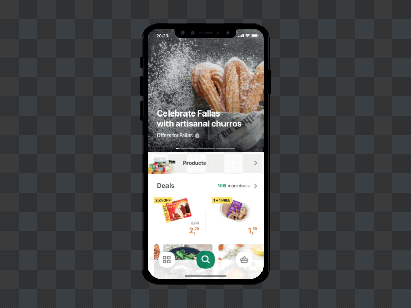 Mercadona — Grocery shopping concept animation concept flinto groceries list products prototype shopping