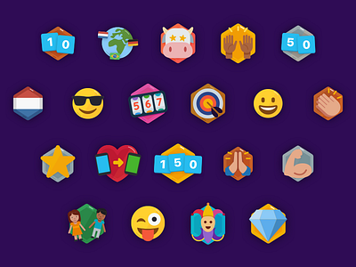 Badges for a game app achievements app badges emoji game unlock