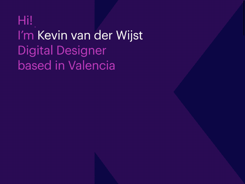 Kevin van der Wijst – Personal website color designer freelance designer personal website portfolio valencia